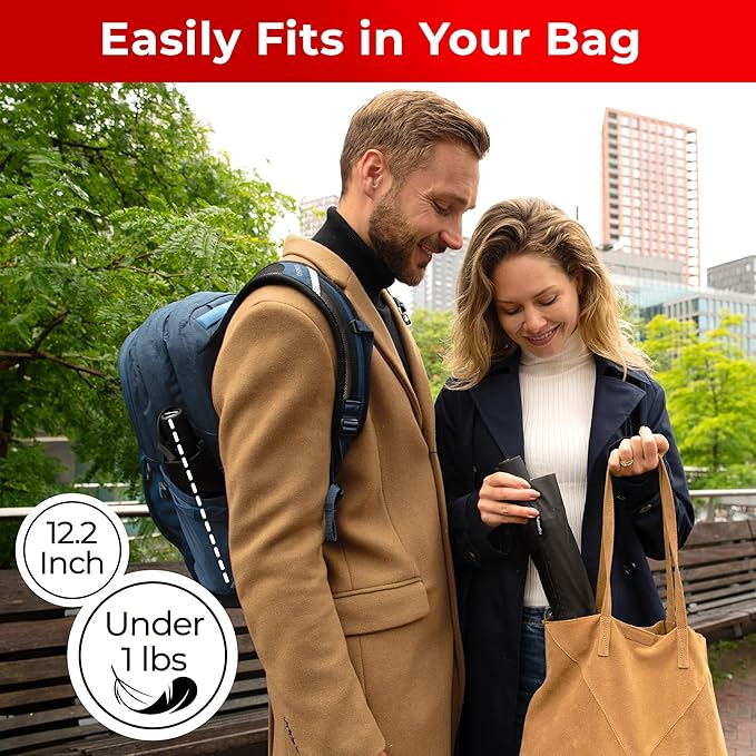 TUMELLA Flip-proof Inverted Travel Umbrella, Small Strong but Light Portable and Automatic Reverse Folding Rain Umbrella, Durable Premium Grip, Fits Car & Backpack