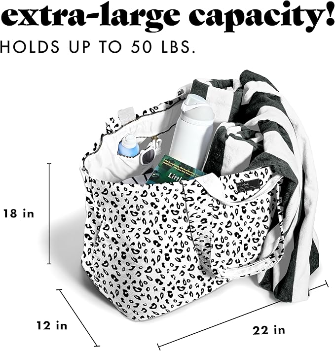 Fit & Fresh Large Beach Bag for Women - Extra Large Travel Tote With Pockets