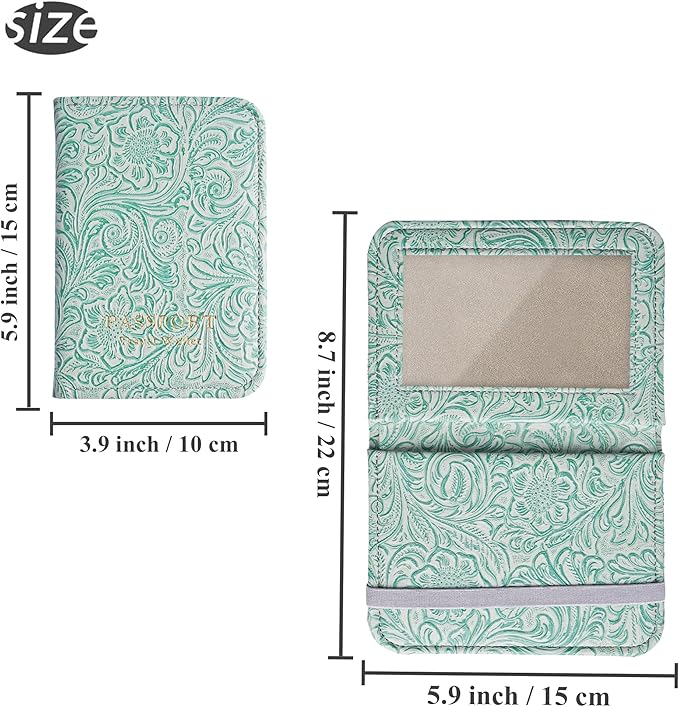 lizimandu Passport Holder with Airtag Slot, Airtag Passport Wallet for Men Women, Slim Leather Passport Holder Case Family for Travel Anti-Lost(1-Carved Green2)