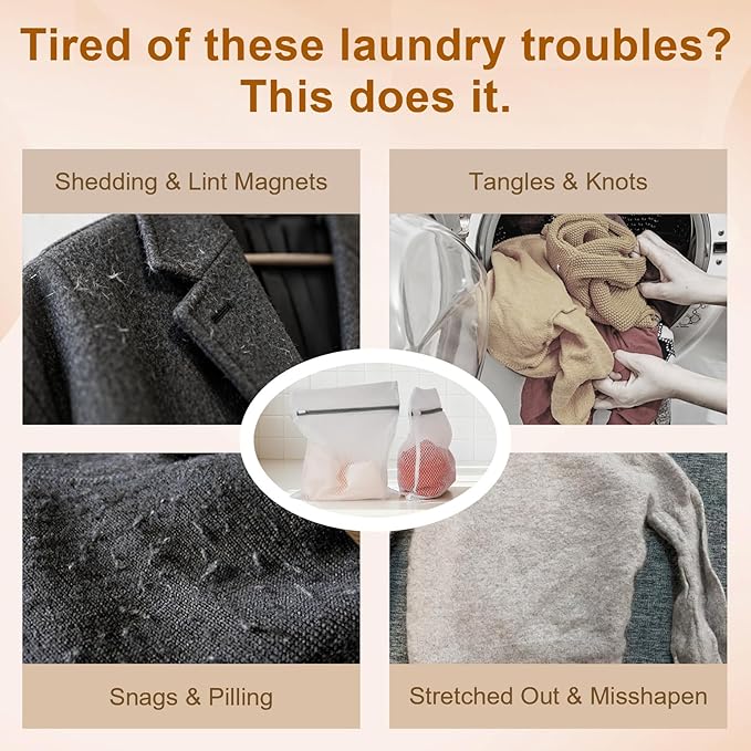 3Pcs Durable Mesh Laundry Bags, Premium Lingerie Bags for Washing Delicates, Underwear, Bra, Shoe, Sock, Laundry Bag Mesh Wash Bags Used in College Dorm, Laundry Room (12 * 16 Inches)