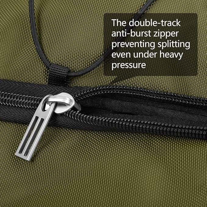 110L Expandable to 140L 32” Foldable Oxford Soft-Sided Rolling Duffle Bag with 2 Heavy-Duty Wheels,3 Large Compartments,Adjustable Shoulder Strap and Attached Organizer Pouch,Green