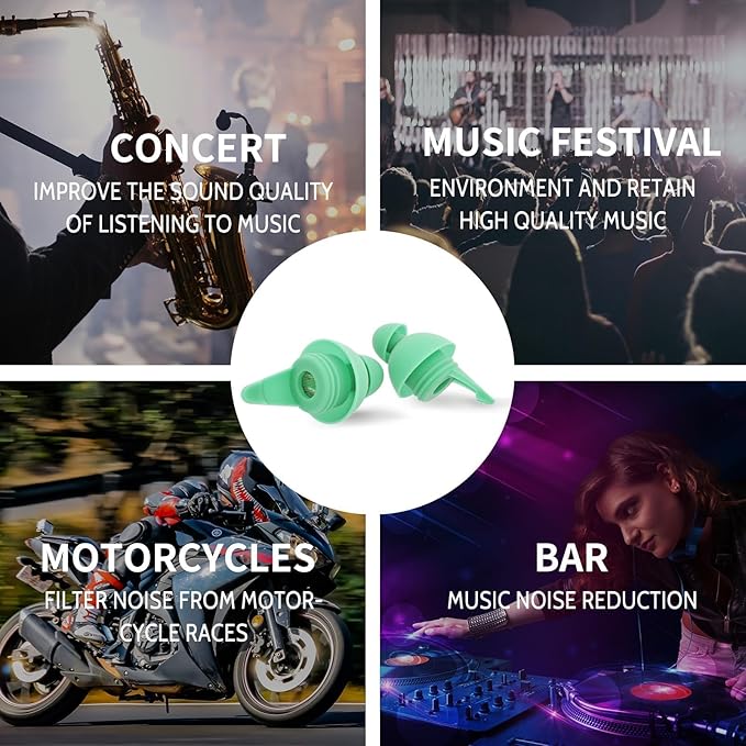 LYSIAN High Fidelity Concert Ear Plugs for Music Reusable-2 Pairs Pack Musicians Earplugs for Noise Cancelling, Concert Festivals, Drummers, DJS, Raves, Games -23dB