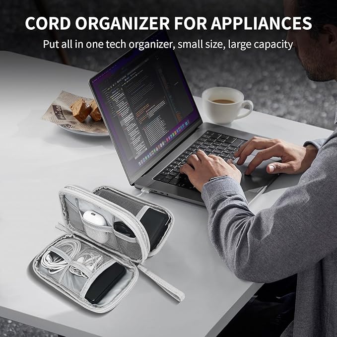 SMONT Versatile Travel Organizer Durable Tech Bag with Built in Cord Organizer Travel Features The Ideal Travel Cord Organizer to Keep You Connected Anywhere Cable Organizer Bag Gary