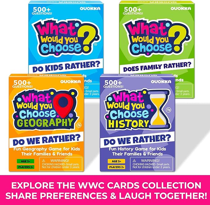 QUOKKA Board Games for Kids 8-12 Years - Family Edition - Card Game for Kids Ages 6-8 - What Would You Choose - Pick Your Answer - Improved Version