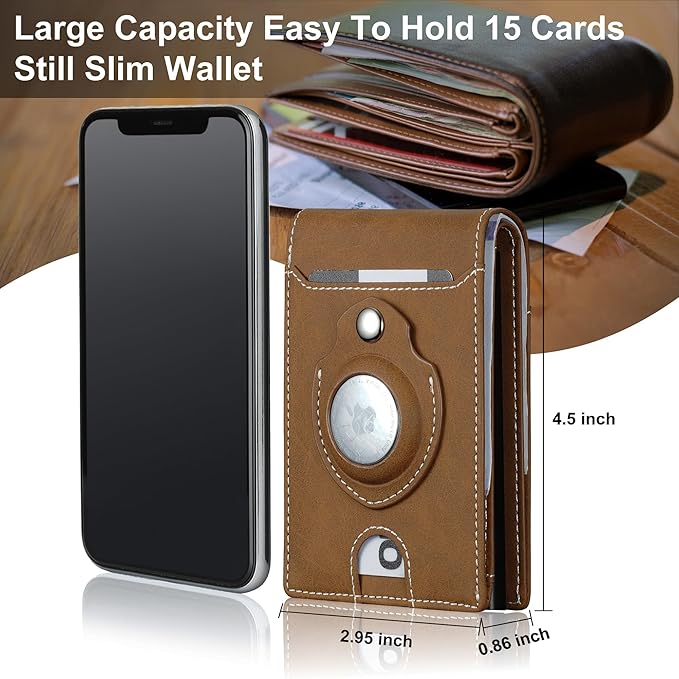 furid Smart Card Wallet for Men Slim: Minimalist Wallet For Men - RFID Blocking Pop Up Front Pocket Wallet, Metal Wallet 11 Card Holder