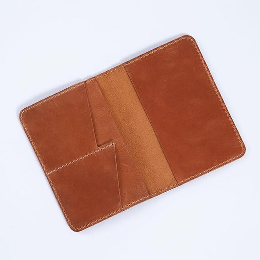 INCARNE Passport Cover - Travel Passport Wallet - Leather Passport Holder for Men Women Family with Card Slots & Note Compartmen - Sleeve Protector - Genuine Leather - Vintage Cognac