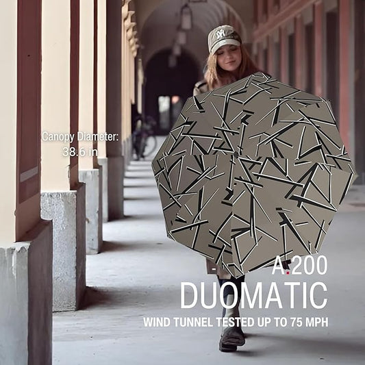 Knirps A.200 Medium Duomatic Windproof Umbrella for Adults – Automatic Open Close 38.5" Canopy, Travel Case Included
