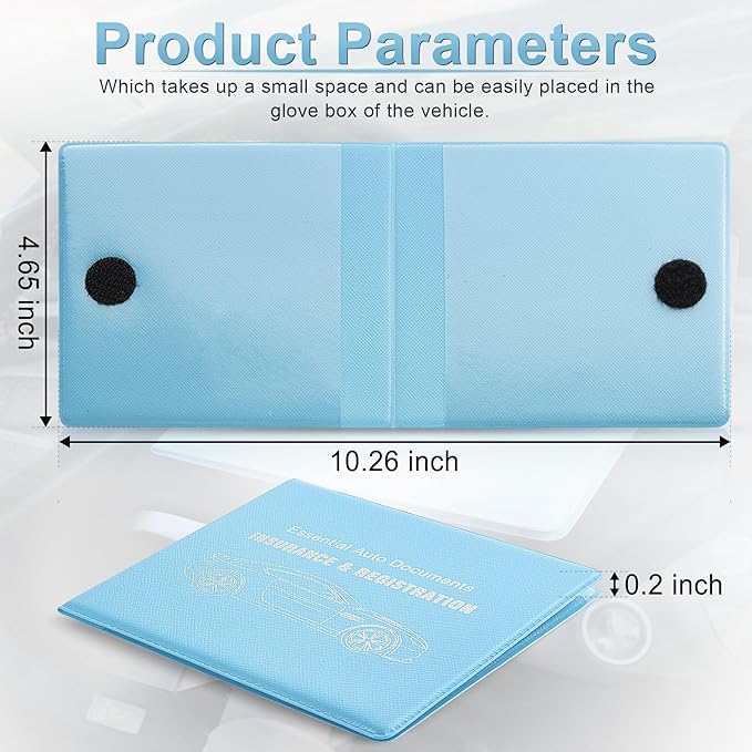 UYYE Car Registration and Insurance Card Holder, Vehicle Glove Box Car Organizer, Interior Car Accessories for Documents, Cards, License - 2 Pack