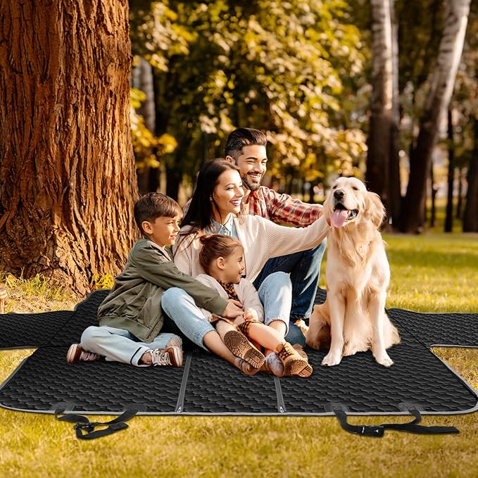 Mancro Truck Back Seat Pet Cover for Dogs, XXL Dog Hammock for Truck with Zipper Side Flap, Waterproof Floor Backseat Covers for Full Size Crew Cab Trucks with Fold Up Seats, for Ford F150 Accessories