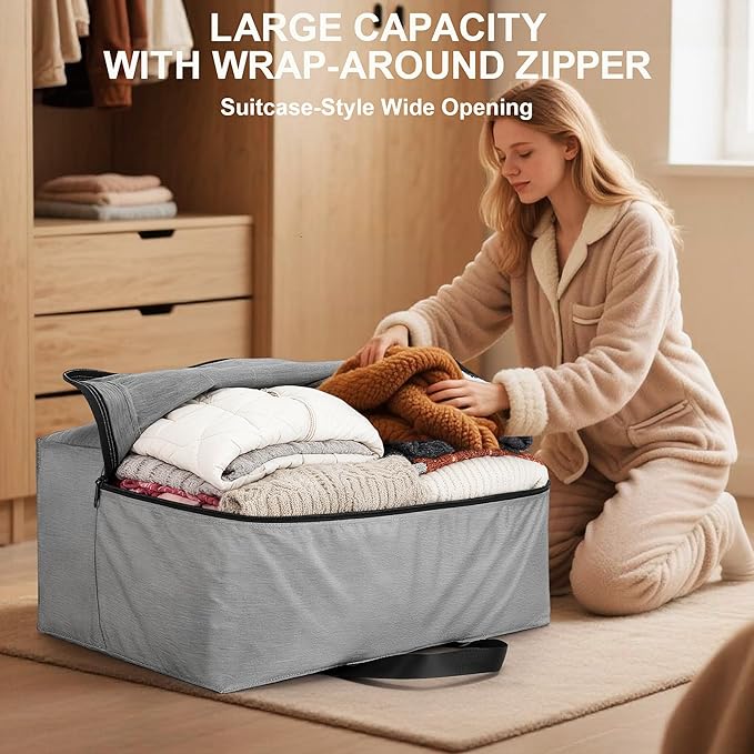 SUNUP Large Duffle Bag for Travel, 120L Foldable Travel Duffel Bag for Men Women, Waterproof Carry On Overnight Weekender Moving Storage Bags, Grey