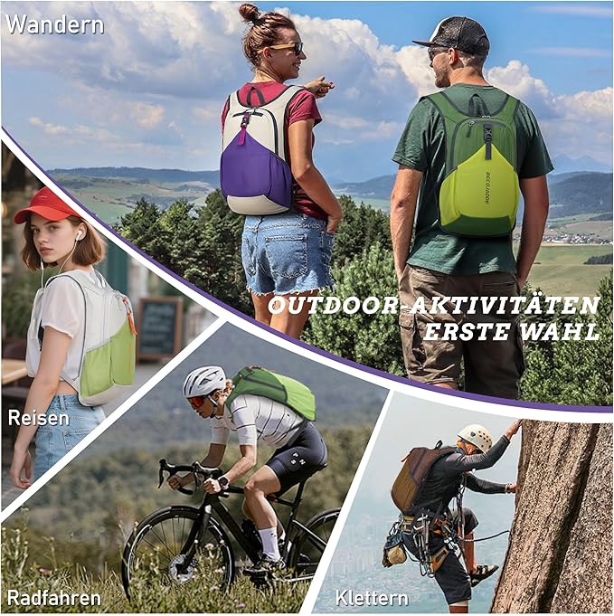 BECOJADDE 15L Small Hiking Backpack for Men Women Foldable Packable Back Pack Ultralight Hiking Daypack for Travel Camping Outdoor, Turquoise | Small, Foldable, Packable, Back Pack, Ultralight, Hiking Daypack