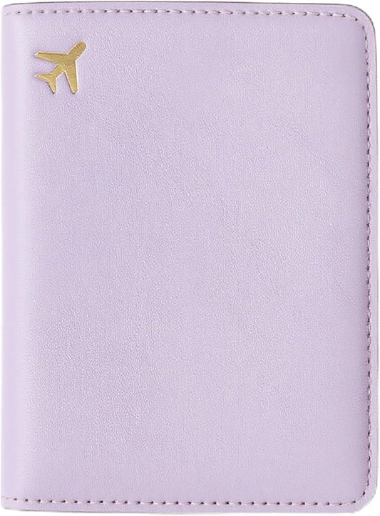 PU Leather Passport Holder Covers Case, Waterproof Rfid Blocking Travel Wallet Passport Holder(Lavender Mist)