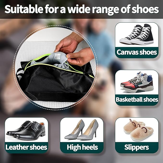 Shoe Bags for Travel - Set of 3 Pack Large Capacity Oxford Fabric Shoe Bags, Multi-Functional Dust-Proof and Waterproof Men & Women Travel Shoe Bag(Black)