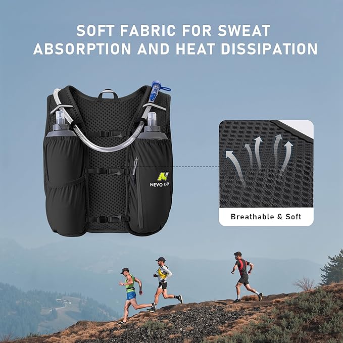 N NEVO RHINO Running Hydration Vest for Women 1.5L Water Bladder Backpack 5L Small -Lightweight Breathable Hydration Vest for Hiking Trail Running Cycling Marathon for Women