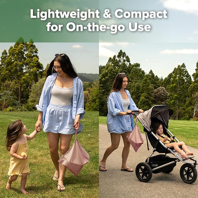 haakaa Waterproof Wet Bags for Baby, Wet Dry Bags for Diaper Bag, Travel, Swimsuit, Beach, Pool, Pump Parts, Stroller, Daycare,Yoga, Blush, 1pc