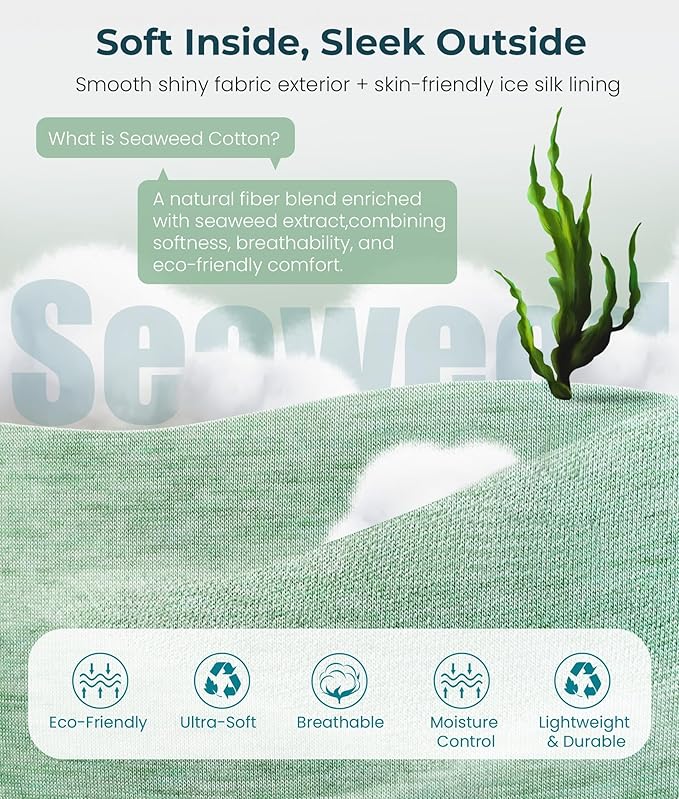 MUSICOZY Bluetooth 5.4 Sleep Headphones Eye Mask with Seaweed Fiber Cotton, Ultra Soft Fully Wrapped Sleep Mask with Headphones for Side Sleepers, 14 Hours Playtime, Gifts for Men Women