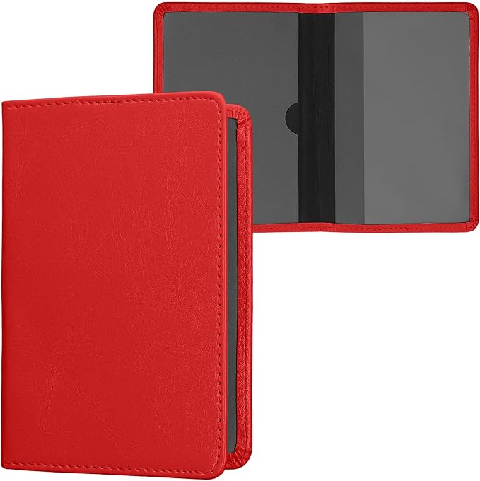 kwmobile Registration and Insurance Holder - Car Document Holder for Vehicle Documents and Cards - PU Leather - Black