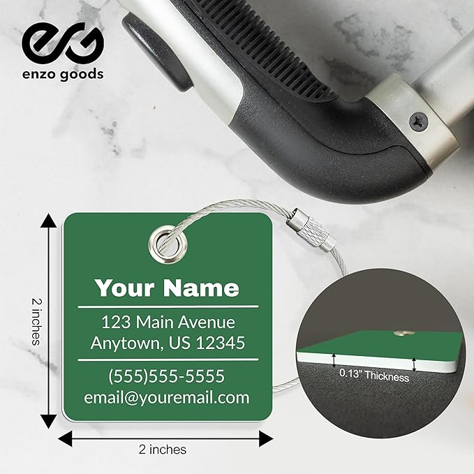 Personalized Luggage Tag | 4 Pack | Custom Luggage Tags for Suitcases | Kids Backpack Tag | 10 Color Options & Choose Font, Font Color