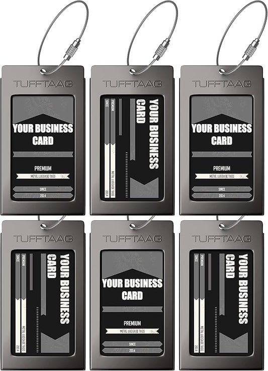 Luggage Tags Business Card Holder by TUFFTAAG - Durable Travel ID Bag Tag in Multiple Color Options, Perfect for Suitcases, Backpacks, and Carry-Ons, Easy Identification, Secure and Stylish