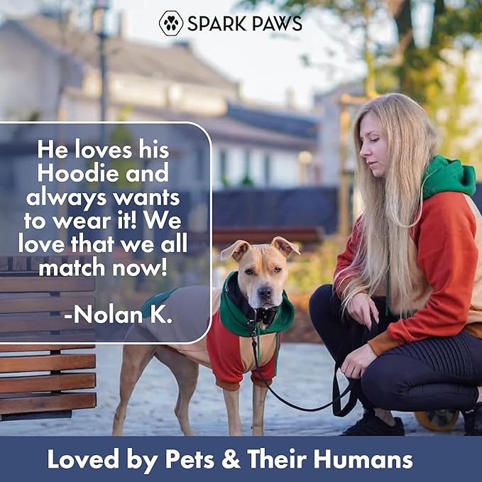 Spark Paws Dog Hoodie – Premium Dog Sweater for Small, Medium, and Large Dogs | Warm Outfits for French Bulldogs, Pitbull, Puppy, Winter Jacket Alternative - Ranger - S