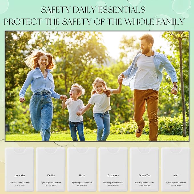 6 Pack Hand Sanitizer Spray Gift for Women Travel Size Mini Scented Hand Sanitizer Spray Refillable White Bottle Pocket Portable Thank You Gifts for Staff Teacher Nurse Office