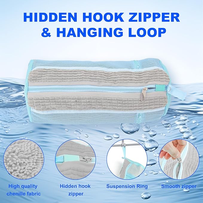 Shoe Washing Bag for Washing Machine - Durable Shoe Washing Machine Bag for Most Children's Shoes (Small Grey 2PCS)