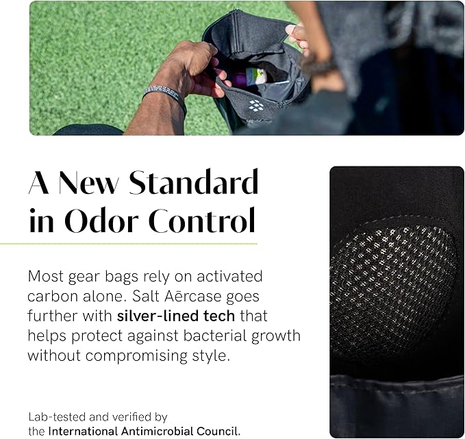 Salt Aērcase Smell Proof Cleat Bag – XL Size - Athletic Soccer & Golf Shoe Bag for Smelly Cleats & Gym Shoes- Durable, Water-Resistant, & Easy to Clean