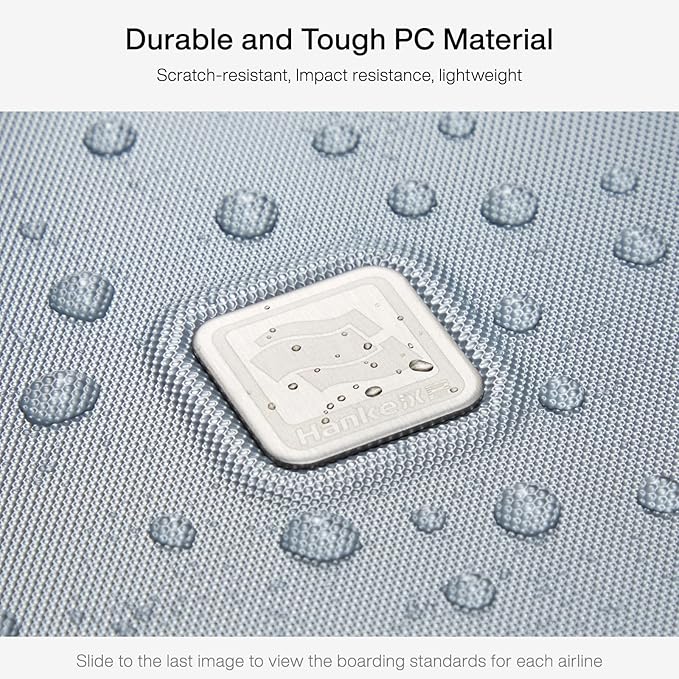 Hanke Grace Expandable Carry On Luggage with Wheels Airline Approved Hard Shell Suitcases with Front Pocket，Top Opening Luggage with TSA Lock for Short Business Travel, Grey.