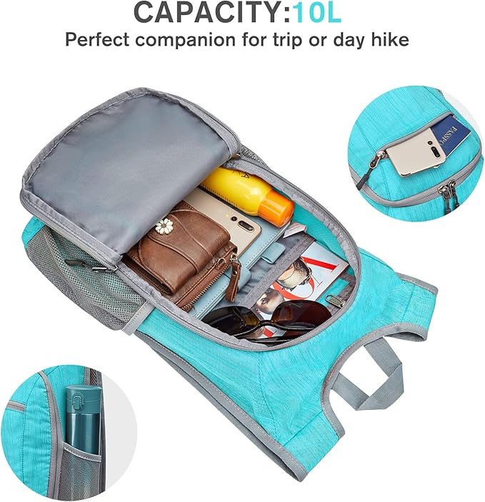 G4Free 10L/15L Hiking Backpack Lightweight Packable Hiking Daypack Small Travel Outdoor Foldable Shoulder Bag