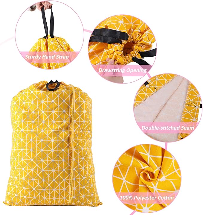SWISSELITE Laundry Bag with Handle and Drawstring, Large Heavy Duty Laundry Bag, 28 x 40 Inches Travel Dirty Clothes Bag for Laundromat and Household