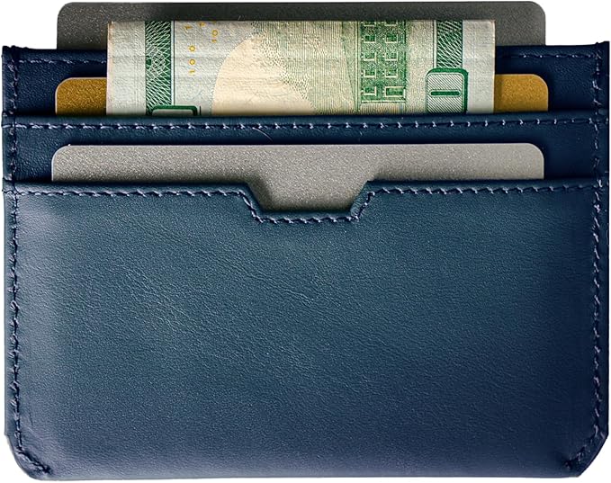 Vaultskin MOORGATE Slim Card Holder - Minimalist Leather Wallet, RFID Blocking Sleeve, Fits Front Pocket, for Men and Women