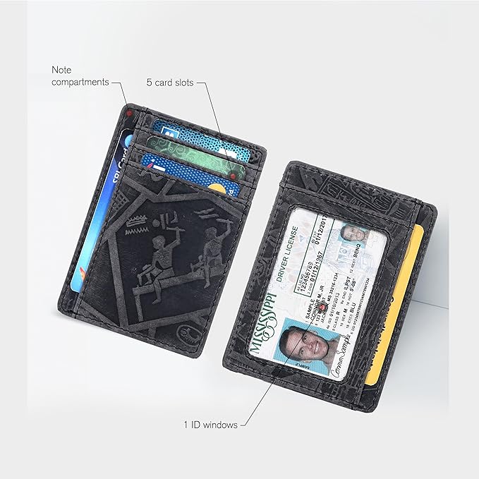 Oak Leathers Leather Slim Minimalist Wallet for Men & Women RFID Front Pocket Leather Card Holder Wallets