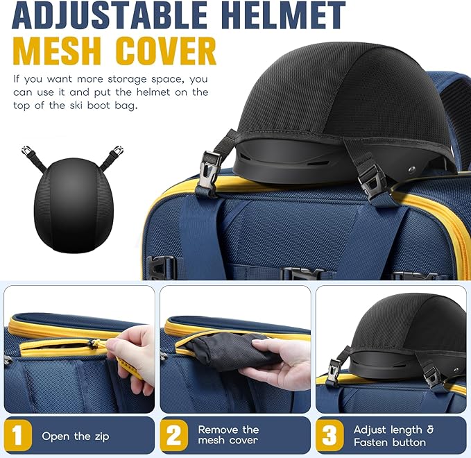 findway Ski Boot Bag, 55L Ski Boot bag Backpack 1680D Waterproof for Skis, Ski Helmet, Ski Boots, Snowboard & Accessories