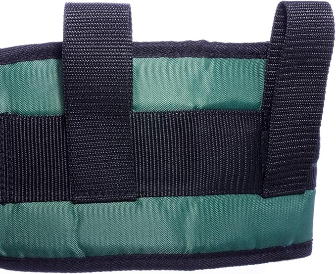 COW&COW Padded Gait Belt with 4 Handles and Quick Release Buckle 5.5 inchs(Green, M/28inches-48inches)