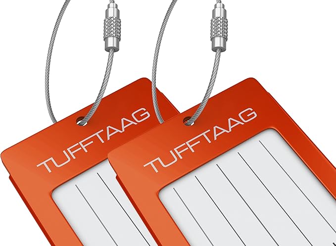 Luggage Tags Business Card Holder by TUFFTAAG - Durable Travel ID Bag Tag in Multiple Color Options, Perfect for Suitcases, Backpacks, and Carry-Ons, Easy Identification, Secure and Stylish