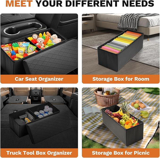 Shademax Car Seat Organizer for Kia Telluride 2020-2025 2026 Accessories, Telluride Backseat Organizer Car Console Organizer for Kids Toys, Baby Supplies, Dog Toys, Snack Organizer, Travel Storage Box