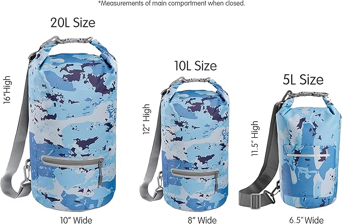 Skog Å Kust DrySak - Roll Top Waterproof Bag for Travel & Outdoors - 5, 10 & 20 Liter sizes