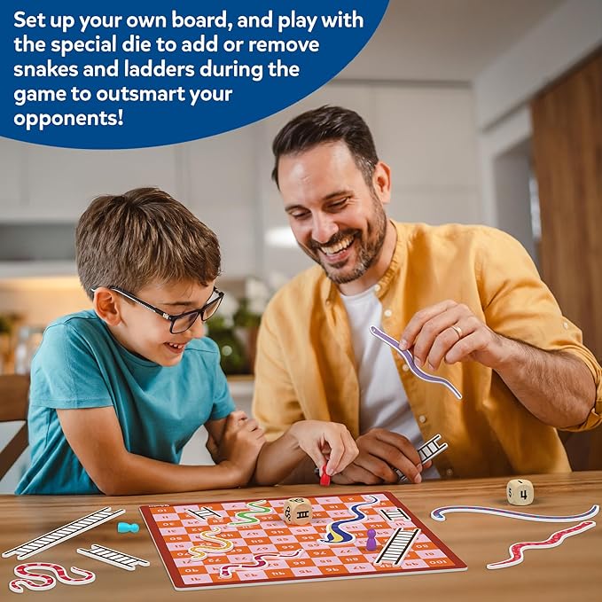 Skillmatics Snakes & Ladders - Magnetic & Customizable Board Game with a Twist, Classic Strategy Game for Family Game Night, Travel Toy & Gift for Boys, Girls, Teens & Adults, 2-5 Players