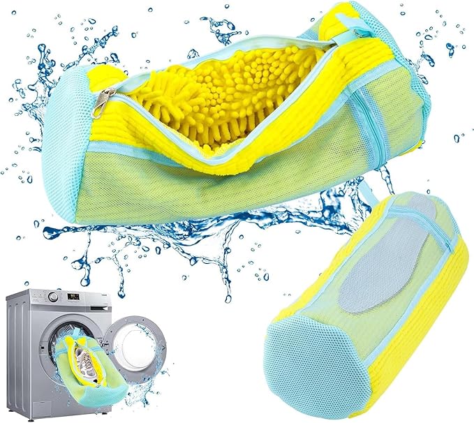 Shoe Washing Machine Bag - Set of 2 Shoe Washing Bags, Side Mesh for Insoles Sock, 360° Deep Clean Laundry Bag, Reusable Shoe Bag for Washing Machine, Shoe Cleaning Bag for Sneakers