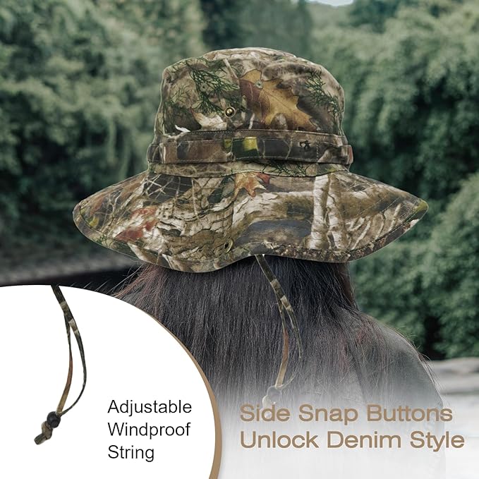 Bucket Hat Wide Brim UV Protection Sun Hat Boonie Hats Fishing Hiking Safari Outdoor Hats for Men and Women