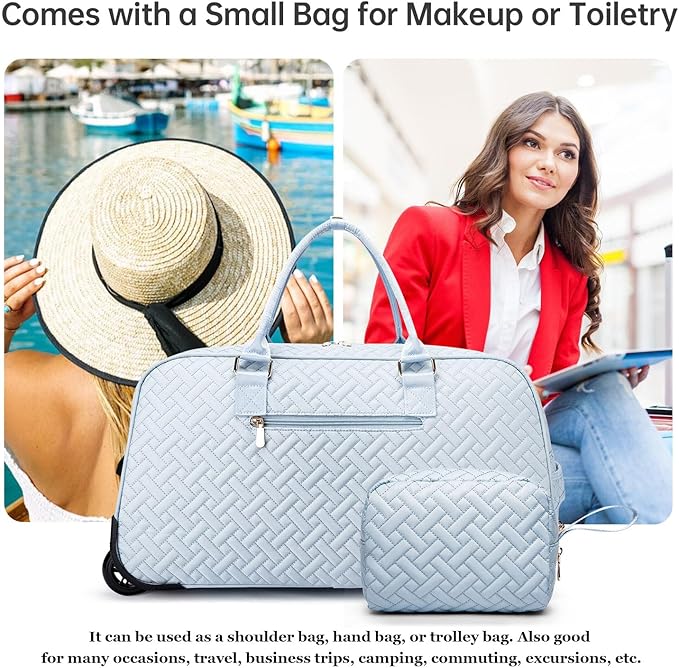 Duffle Bag for Travel, Weekender Bag with Shoe Compartment, Carry On Overnight Bag for Women with Toiletry Bag, Gym Bag with Wet Pocket, Hospital Bags for Labor and Delivery Beige