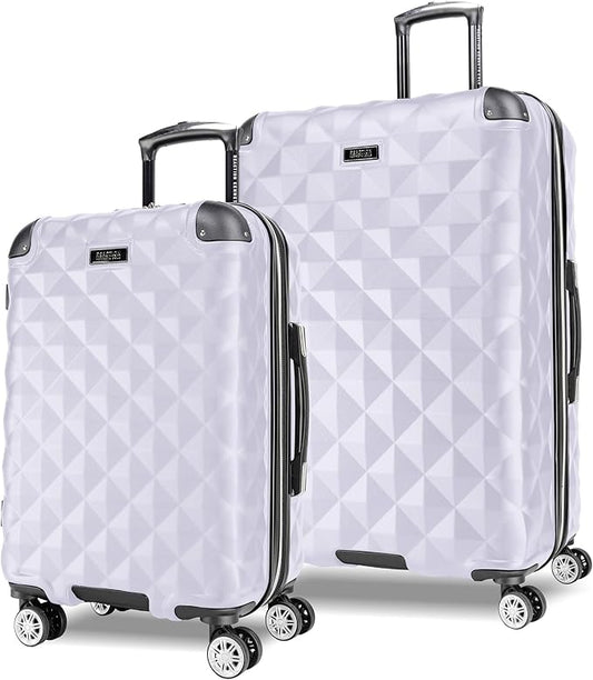 Kenneth Cole REACTION Diamond Tower Luggage Collection Lightweight Hardside Expandable 8-Wheel, Lavender, 2-Piece Set (20" & 28")