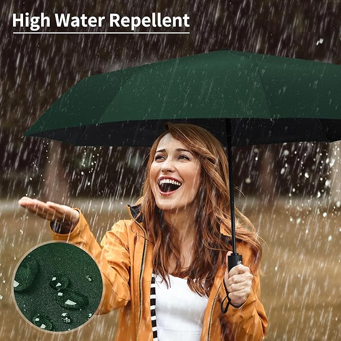 Seniny Windproof Travel Umbrella, Automatic Umbrellas for Rain, Portable & Compact Umbrellas for Backpack, Strong UV for Protection, Folding Small Sun Umbrella for Car, Walking