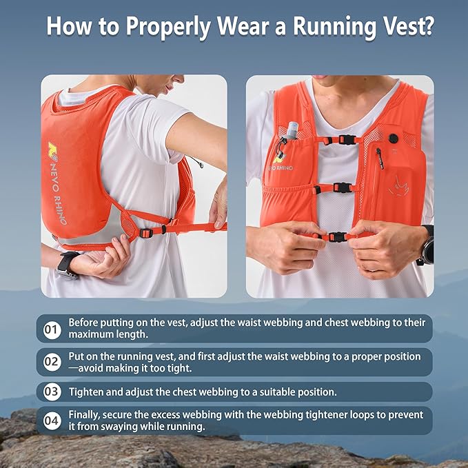 Running Vest with 350 ML TPU Soft Flask, Small Running Water Vest -Adjustable Chest Straps, Lightweight Hydration Vest Pack for Trail Marathon Hiking Cycling for Women Men Mini