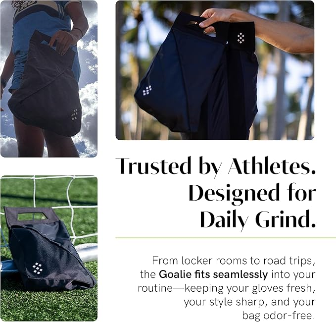 Salt Glove Bag Smell-Proof Durable Odor Containing Bag for Gloves - Extra Large - Water-Resistant and Easy to Clean Smell Proof Bag - Black