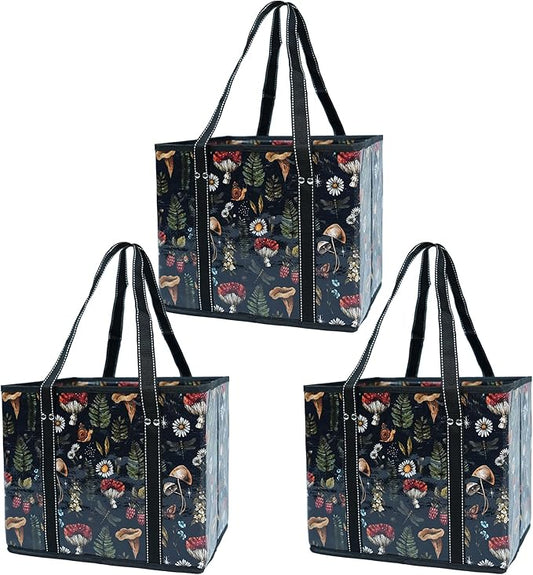 BeeGreen Large Waterproof Reusable Bags Christmas Heavy Duty Shopping Tote for Groceries Pool Gift with Webbing Handles