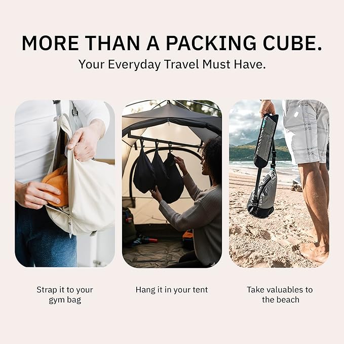 trtl Packing Pods, Black - Packing Cubes for Travel - Organizer Bags for Luggage to Maximize Space in Suitcase - Travel Packing Organizers - Includes Carry Strap - Comes with 3 Cube Sizes - 3 Pack