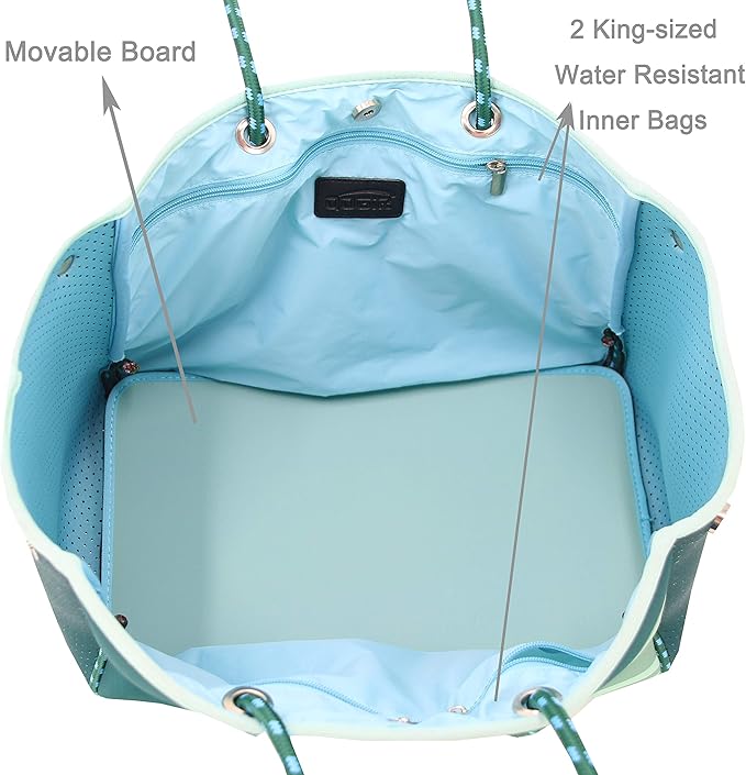 QOGiR Neoprene Multipurpose Beach Bag Tote with Inner Zipper Pocket … … … …