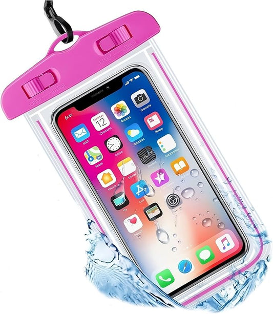 Sriyso Floating Universal Waterproof Phone case 2 Pack-Up to 7.0",Adjustable Lanyard Phone Pouch,Cellphone Dry Bags for Vacation Beach Pool Kayak Cruise Travel Essentials（Wine Red