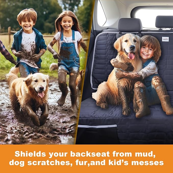 Relidura Bench Seat Cover for SUV Waterproof Seat Cover for Dogs in Car Non-Slip Dog Car Seat Cover for Back Seat Heavy Duty Protector for Rav4/CRV/Subaru Rear Seat Covers for SUVs